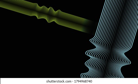 Abstract flow lines background . Fluid wavy shape .Striped linear pattern . Vector illustration