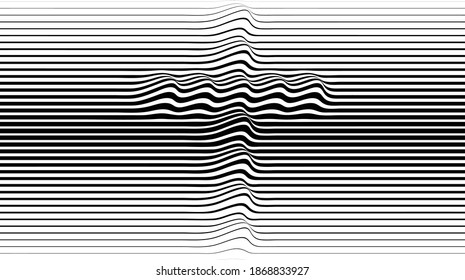 Abstract flow lines background . Fluid wavy shape .Striped linear pattern . Religion cross .  Vector illustration