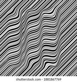 Abstract flow lines background . Fluid wavy shape .Striped linear seamless pattern . Music sound wave . Vector illustration