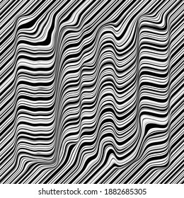 Abstract flow lines background . Fluid wavy shape .Striped linear seamless pattern . Music sound wave . Vector illustration