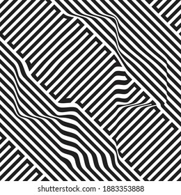 Abstract flow lines background . Fluid wavy shape .Striped linear seamless pattern . Music sound wave . Vector illustration