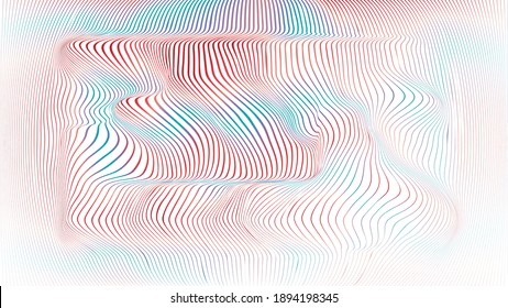 Abstract flow lines background . Fluid wavy shape .Striped linear pattern . Music sound wave . Vector illustration