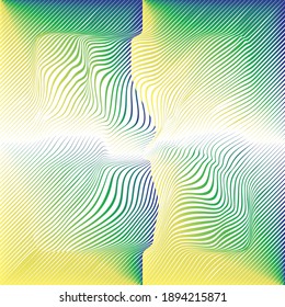 Abstract flow lines background . Fluid wavy shape .Striped linear pattern . Music sound wave . Vector illustration