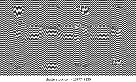 Abstract flow lines background . Fluid wavy shape .Striped linear seamless pattern . Music sound wave . Vector illustration