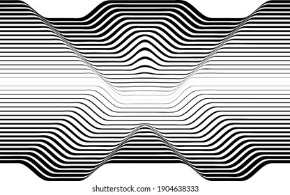 Abstract flow lines background . Fluid wavy shape .Striped linear pattern . Music sound wave . Vector illustration. Letter x . Cross sign .