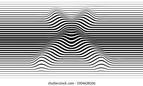 Abstract flow lines background . Fluid wavy shape .Striped linear pattern . Music sound wave . Vector illustration. Letter x . Cross sign .