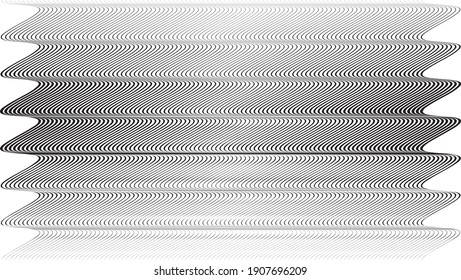 Abstract flow lines background . Fluid wavy shape .Striped linear pattern . Music sound wave . Vector illustration