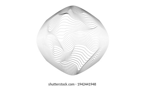 Abstract flow lines background . Fluid wavy shape .Striped linear pattern . Music sound wave . Vector illustration