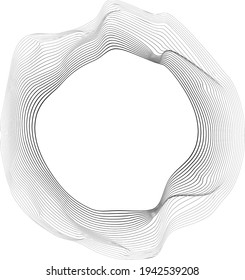 Abstract flow lines background . Fluid wavy shape .Striped linear pattern . Music sound wave . Vector illustration