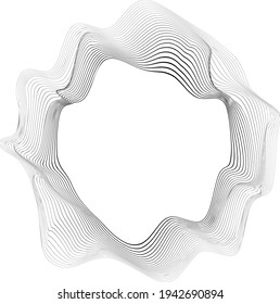 Abstract flow lines background . Fluid wavy shape .Striped linear pattern . Music sound wave . Vector illustration