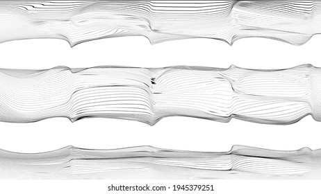 Fondo de las líneas de flujo abstracto. Forma ondulada fluida .Patrón lineal rayado . Ola de sonido musical. Ilustración del vector