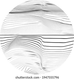 Abstract flow lines background . Fluid wavy shape .Striped linear pattern . Music sound wave . Vector illustration