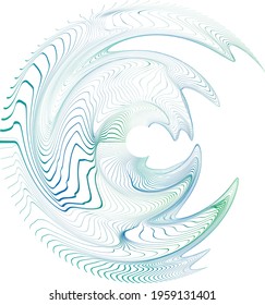 Abstract flow lines background . Fluid wavy shape .Striped linear pattern . Music sound wave . Vector illustration