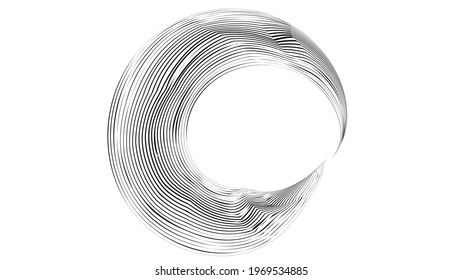 Abstract flow lines background . Fluid wavy shape .Striped linear pattern . Music sound wave . Vector illustration