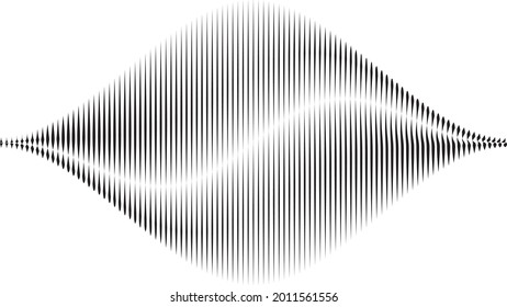 Abstract flow lines background . Fluid wavy shape .Striped linear pattern . Music sound wave . Vector illustration