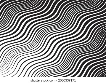 Abstract flow lines background . Fluid wavy shape .Striped linear pattern . Music sound wave . Vector illustration