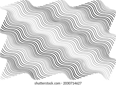 Abstract flow lines background . Fluid wavy shape .Striped linear pattern . Music sound wave . Vector illustration