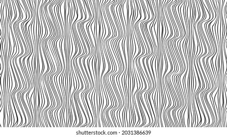 Fondo de las líneas de flujo abstracto. Forma ondulada fluida .Patrón lineal rayado . Ola de sonido musical. Ilustración del vector