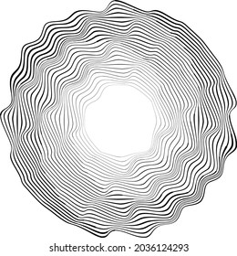 Abstract flow lines background . Fluid wavy shape .Striped linear pattern . Music sound wave . Vector illustration