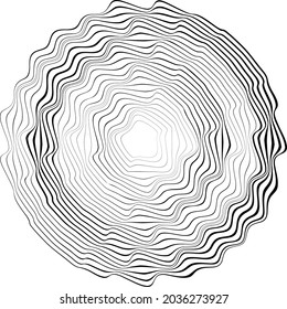 Fondo de las líneas de flujo abstracto. Forma ondulada fluida .Patrón lineal rayado . Ola de sonido musical. Ilustración del vector