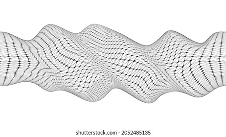 Abstract flow lines background . Fluid wavy shape .Striped linear pattern . Music sound wave . Abstract landscape .Vector illustration