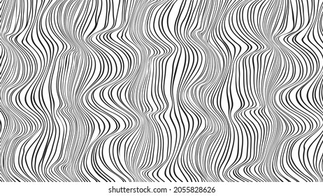 Abstract flow lines background . Fluid wavy shape .Striped linear pattern . Music sound waves. Wavy stripes texture. Vector illustration