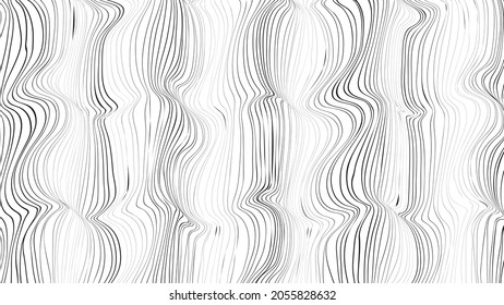 Abstract flow lines background . Fluid wavy shape .Striped linear pattern . Music sound waves. Wavy stripes texture. Vector illustration