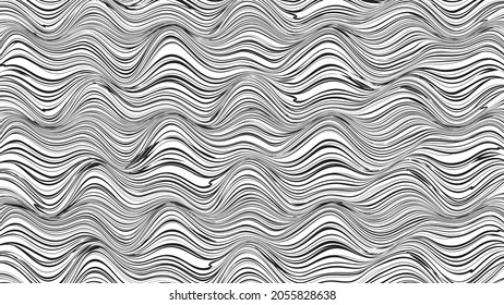Abstract flow lines background . Fluid wavy shape .Striped linear pattern . Music sound waves. Wavy stripes texture. Vector illustration