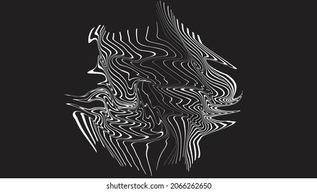 Abstract flow lines background . Fluid wavy shape .Striped linear pattern . Music sound wave . Vector illustration