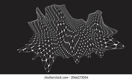 Abstract flow lines background . Fluid wavy shape .Striped linear pattern . Music sound wave . Vector illustration
