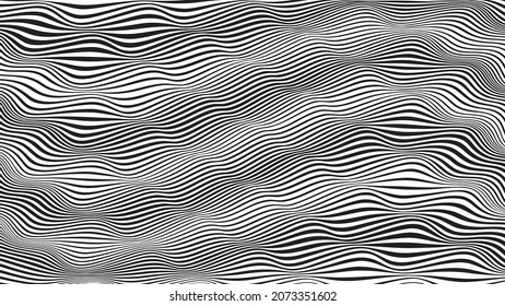 Abstract flow lines background . Fluid wavy shape .Striped linear pattern . Music sound wave . Vector illustration