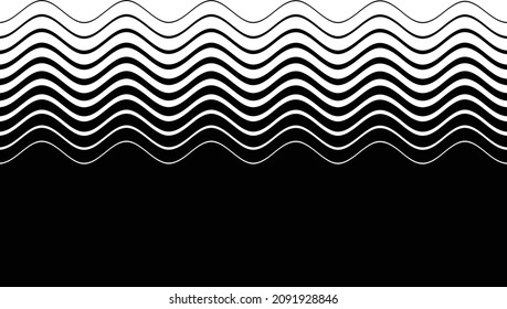Abstract flow lines background . Fluid wavy shape .Striped linear pattern . Music sound wave . Vector illustration