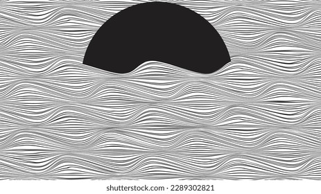 Abstract flow lines background . Fluid wavy shape .Striped linear pattern . Music sound wave . Vector illustration