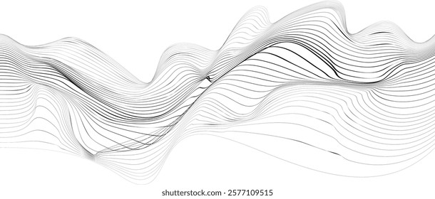 Abstract flow lines background . Optical illusion art .Fluid wavy shape .Striped linear pattern . Op art. Vector illustration