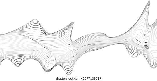 Abstract flow lines background . Optical illusion art .Fluid wavy shape .Striped linear pattern . Op art. Vector illustration
