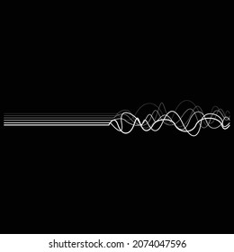 Abstract flow lines background . From order to chaos .Fluid wavy shape .Striped linear pattern . Music sound wave . Vector illustration