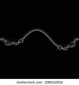 Abstract flow lines background . From order to chaos .Fluid wavy shape .Striped linear pattern . Music sound wave . Vector illustration