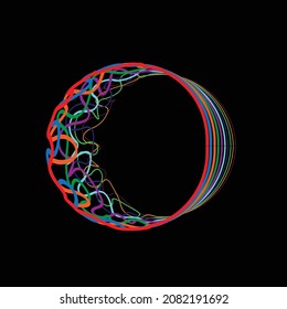 Abstract flow lines background . From order to chaos .Fluid wavy shape .Striped linear pattern . Music sound wave . Vector illustration