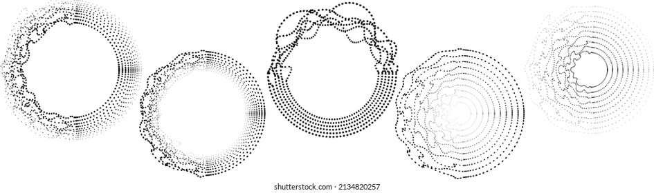 Abstract Flow Lines Background . From Order To Chaos .Fluid Wavy Shape .Striped Linear Pattern . Music Sound Wave . Vector Illustration