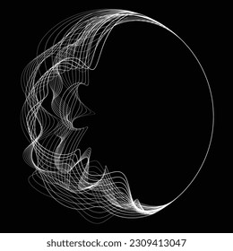 Abstract flow lines background . From order to chaos .Fluid wavy shape .Striped linear pattern . Music sound wave . Vector illustration