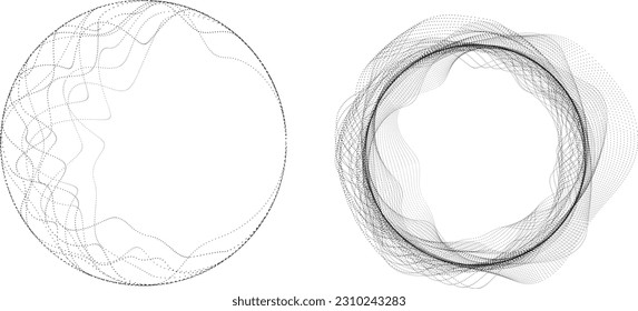 Abstract flow lines background . From order to chaos .Fluid wavy shape .Striped linear pattern . Music sound wave . Vector illustration