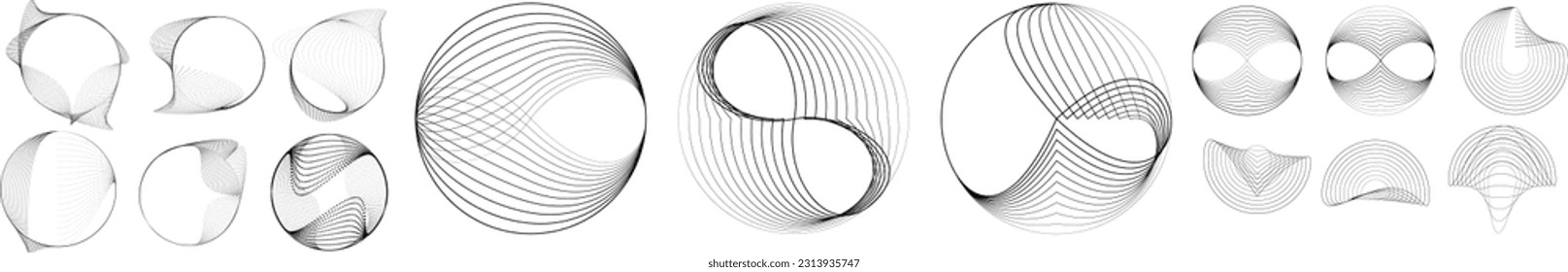 Abstract flow lines background . From order to chaos .Fluid wavy shape .Striped linear pattern . Music sound wave . Vector illustration