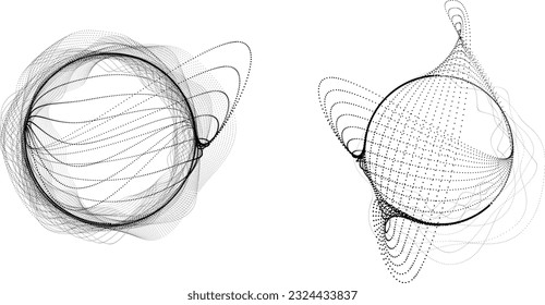 Abstract flow lines background . From order to chaos .Fluid wavy shape .Striped linear pattern . Music sound wave . Vector illustration