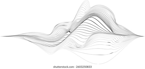 Abstract flow lines background . Smooth wave lines. Optical illusion art .Fluid wavy shape .Striped linear pattern . Op art. Vector illustration