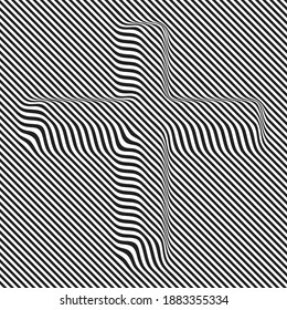 Abstract flow lines background  .Striped linear seamless pattern . Religion cross . Vector illustration