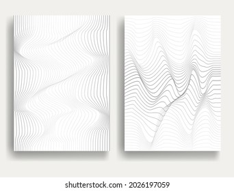 Abstract flow Lines Background . Wavy Stripes . Striped linear pattern .Vector .