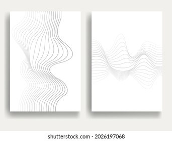 Abstract flow Lines Background . Wavy Stripes . Striped linear pattern .Vector .