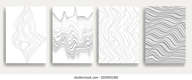Abstrakter Fließband-Hintergrund . Wavy Streifen. Stricktes lineares Muster .Vektor .