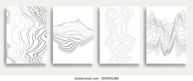 Abstract flow Lines Background . Wavy Stripes . Striped linear pattern .Vector .