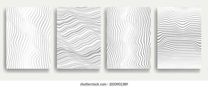 Abstract flow Lines Background . Wavy Stripes . Striped linear pattern .Vector .